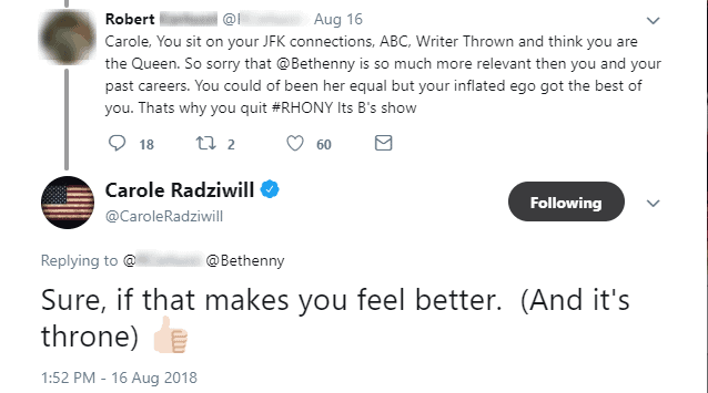 Carole Twitter response