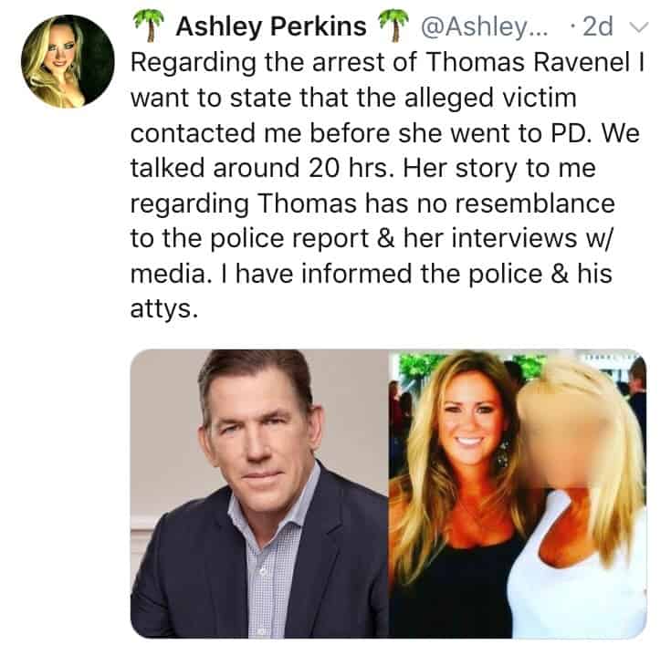 Ashley Perkins defends Southern Charm's Thomas Ravenel