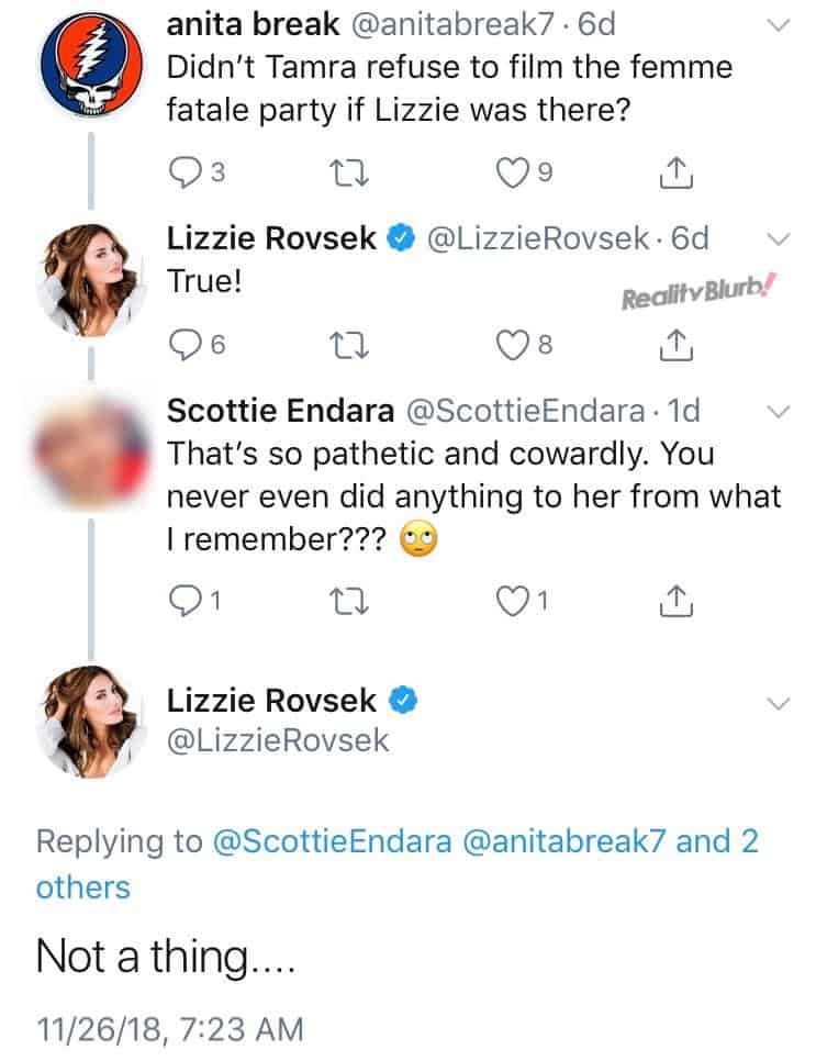Lizzie Rovsek says Tamra Judge blocked her from Emily's party