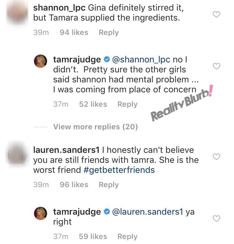 Tamra Judge Denies Saying Shannon Had A Mental Problem
