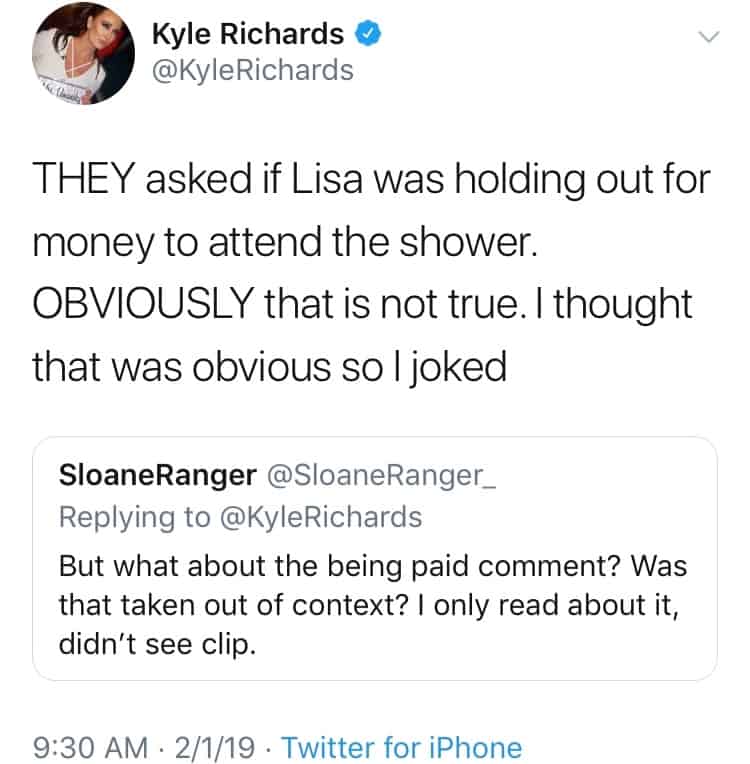 Kyle Richards denies dissing Lisa Vanderpump