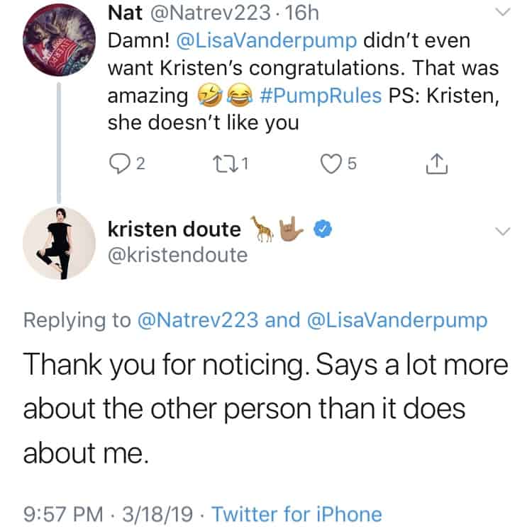 Kristen Doute disses Lisa Vanderpump on Twitter