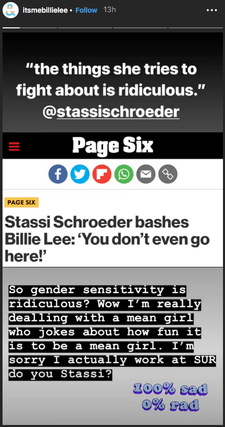 Pump Rules Billie Lee Slams Stassi Schroeder As A Mean Girl