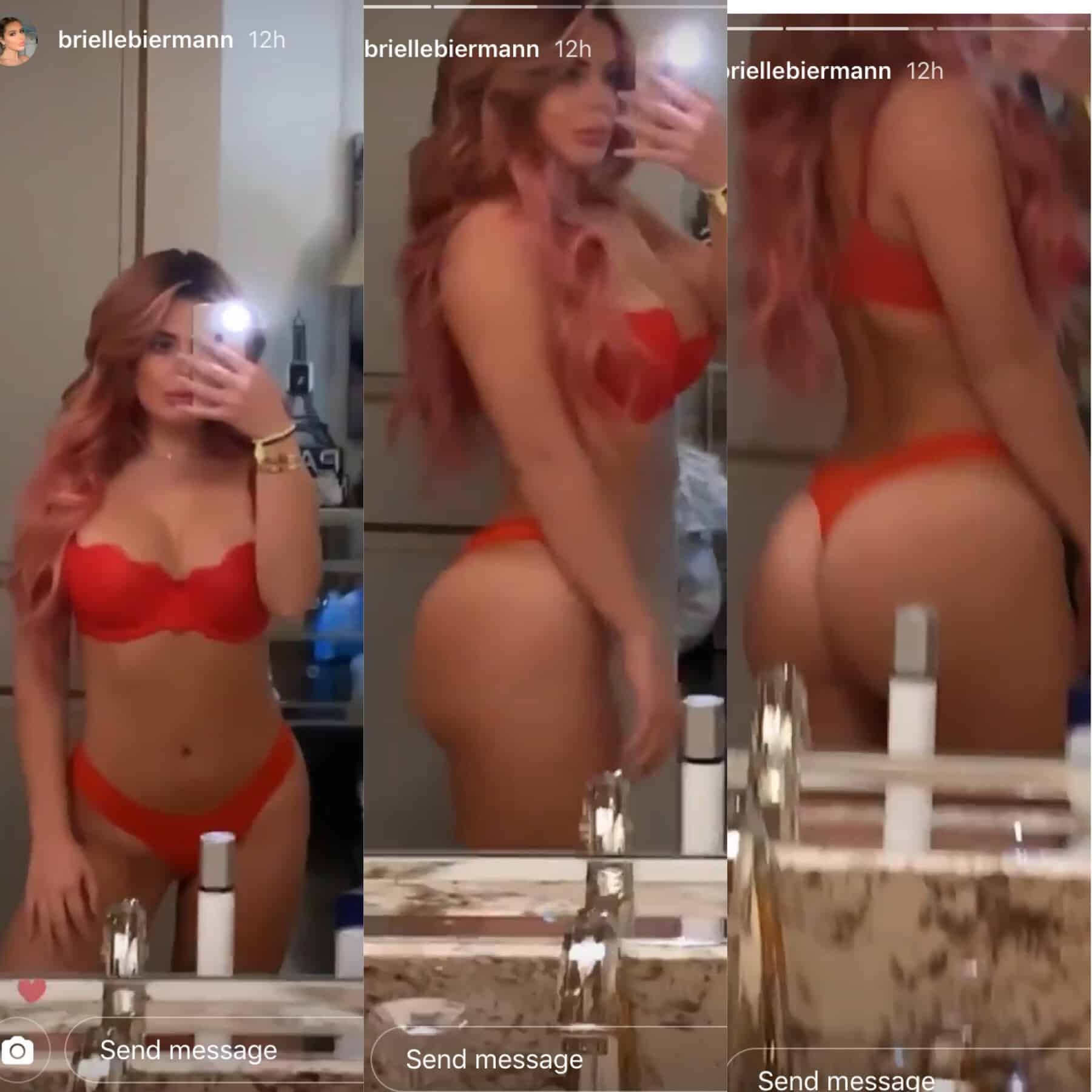 Don't Be Tardy Brielle Biermann Poses In Red Bra And Thong