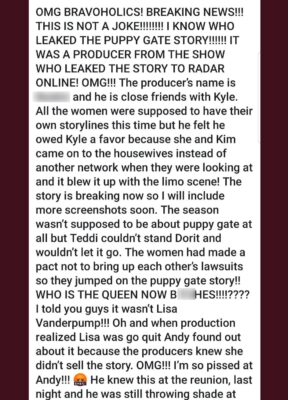 Andy Cohen Addresses Rumors Producer Leaked Puppy Gate Story on RHOBH