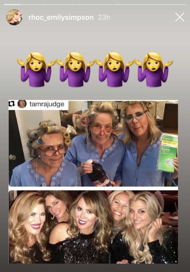 RHOC Emily Simpson Pokes Fun at the Age of the Tres Amigas
