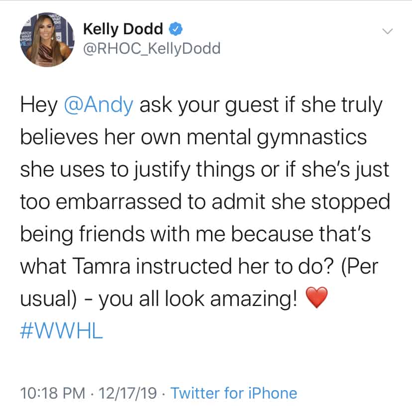 Kelly Dodd Claims Tamra Judge Won't Allow Shannon Beador to Be Her Friend