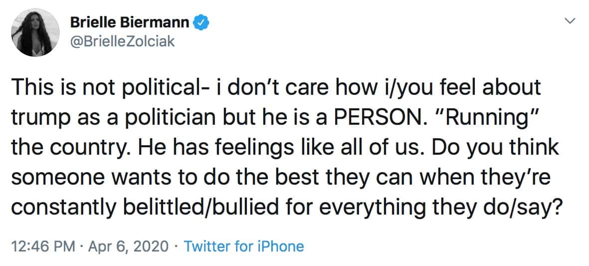 Don't Be Tardy Brielle Biermann Says Trump Doesn't Deserve Constant Bullying