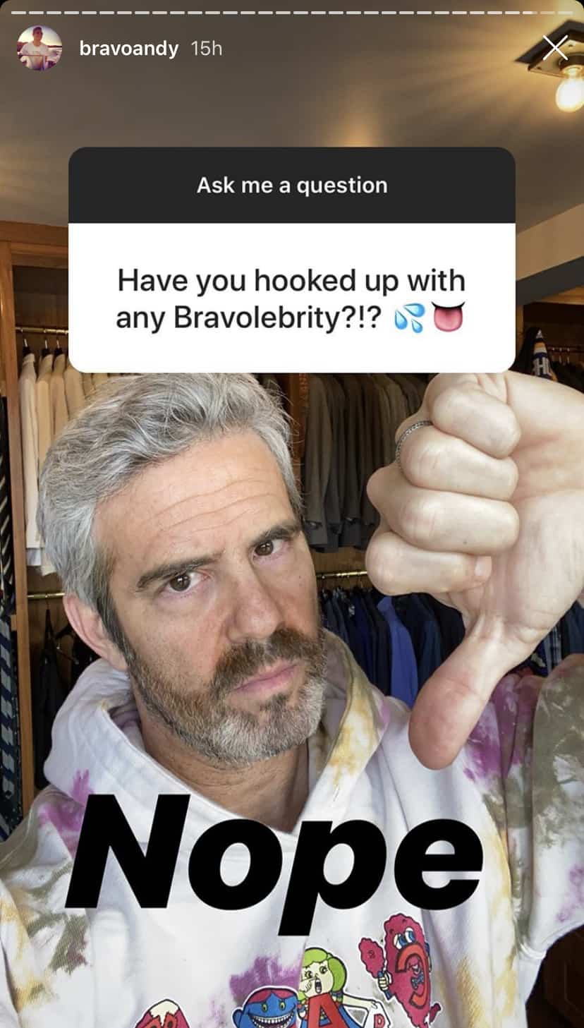 WWHL Andy Cohen Hasn't Hooked Up With Another Bravolebrity