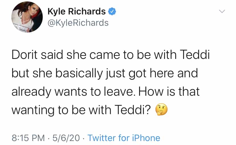 RHOBH Kyle Richards Questions Dorit Kemsley's Intentions for Attending Teddi Mellencamp's Event
