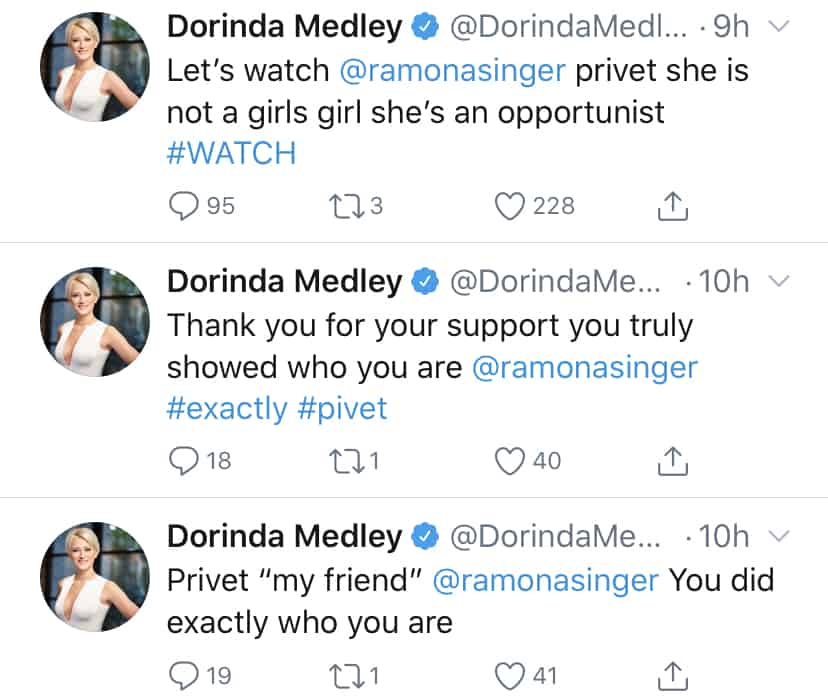 RHONY Dorinda Medley Claims Ramona Singer is a Fake Friend and Opportunist
