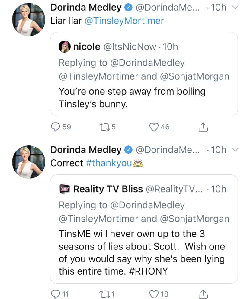 Dorinda Medley Slams Tinsley Mortimer for RHONY Lies
