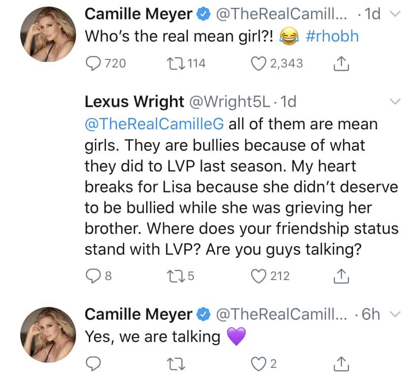 RHOBH Camille Grammer Reveals She is in Touch With Lisa Vanderpump