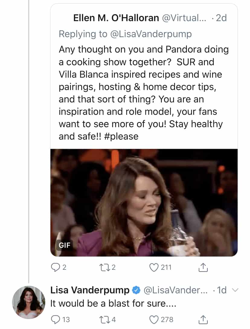 RHOBH Lisa Vanderpump Reacts to Spinoff With Pandora