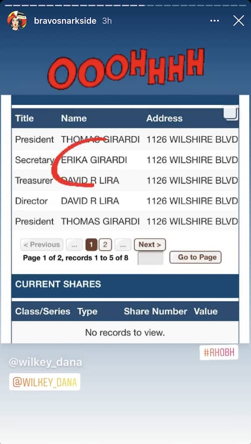 RHOBH Erika Jayne Listed as Thomas Girardi's Secretary