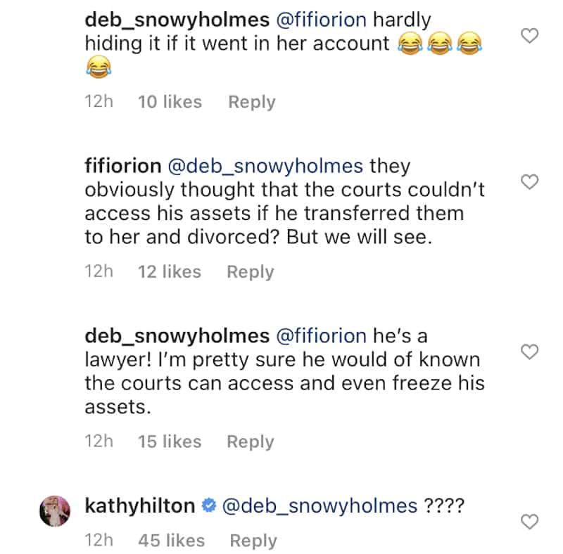 RHOBH Kathy Hilton Responds to Allegations Against Erika Jayne and Thomas Girardi