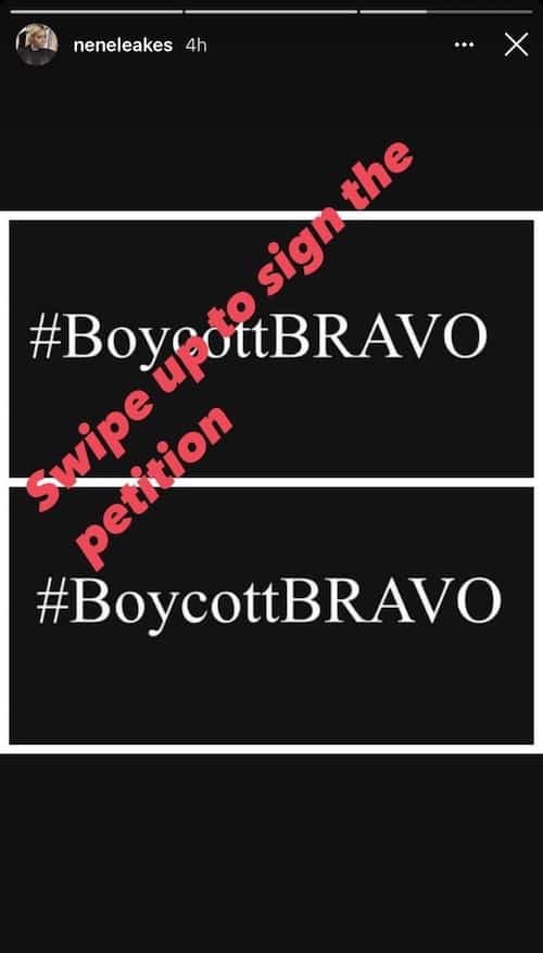RHOA Nene Leakes Encourages Fans to Sign Boycott Bravo Petition