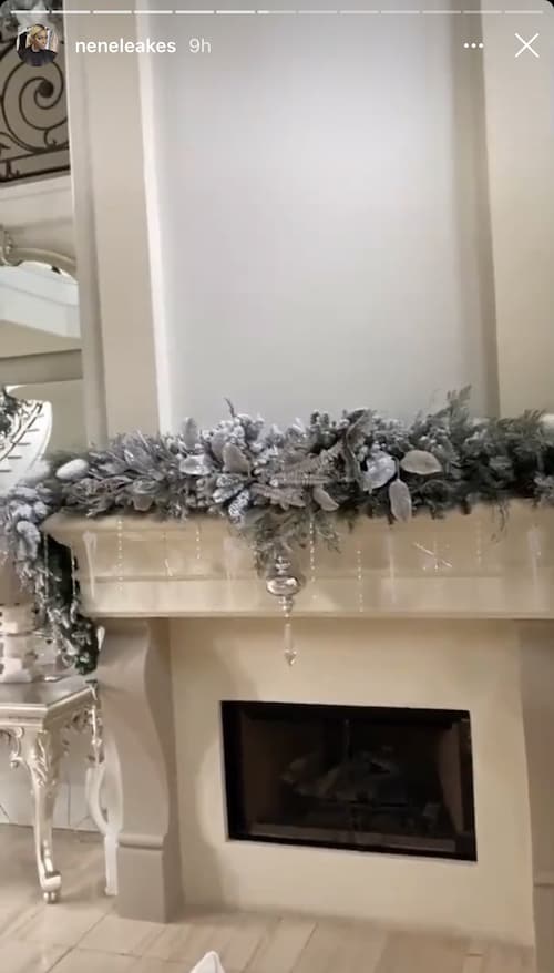 RHOA Nene Leakes Fireplace Decorated for Christmas