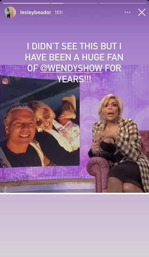 RHOC Lesley Cook Reacts to Wendy Williams Shoutout