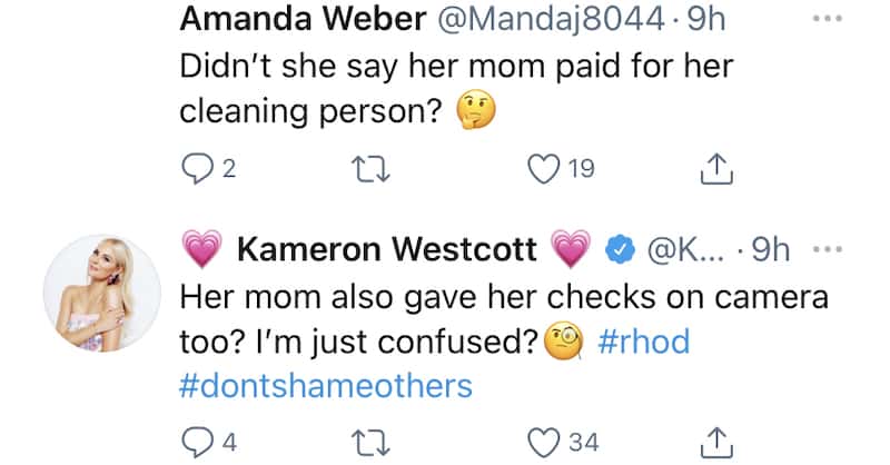 RHOD Kameron Westcott Says D'Andra Simmons' Mom Gives Her Checks