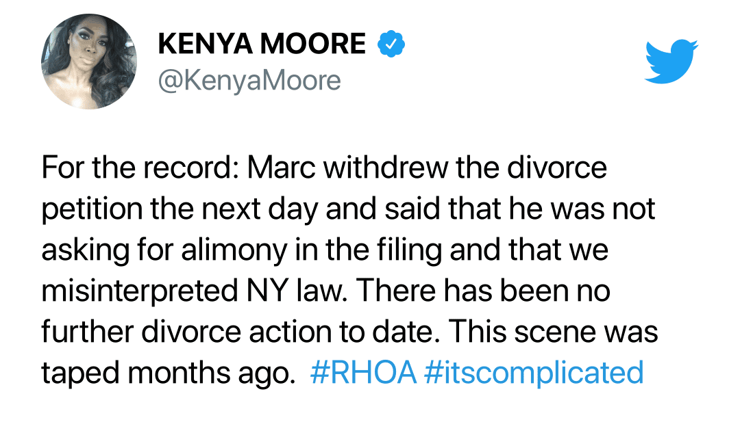 Kenya Moore shares divorce update