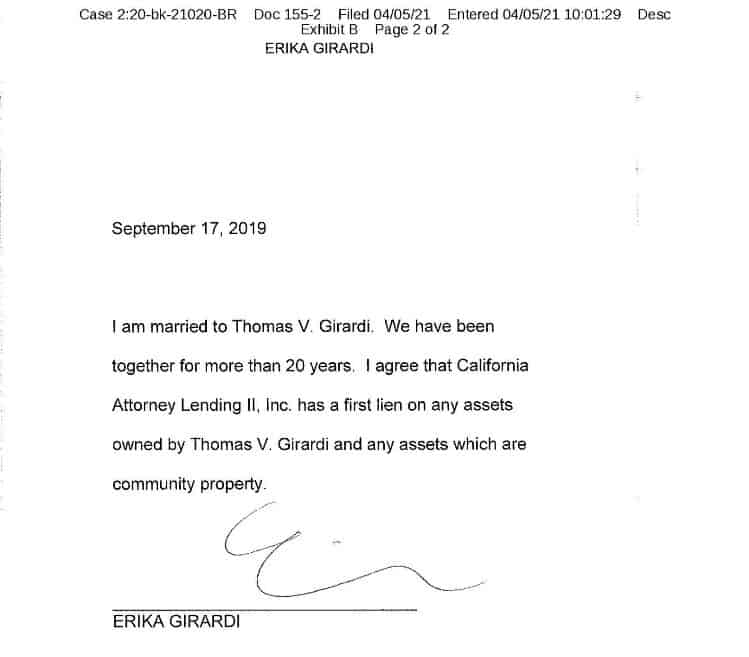 Erika Jayne implicated in Tom Girardi's borrowing
