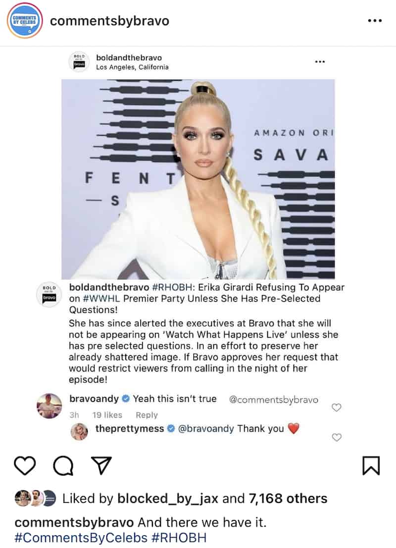 Andy Cohen denies the alleged WWHL claims of RHOBH star Erika Jayne