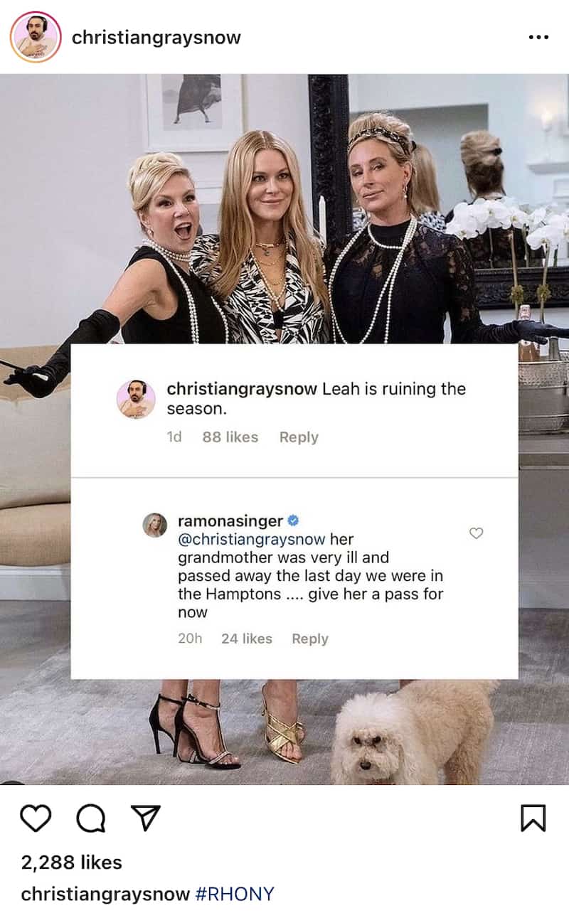 Ramona Singer Defends Leah McSweeney After She's Accused of Ruining RHONY