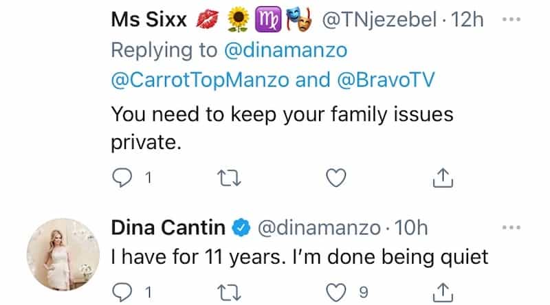RHONJ Dina Manzo is Done Being Quiet About Family Feud