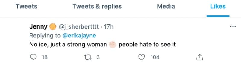 RHOBH Erika Jayne Likes Tweet About Being a Strong Woman