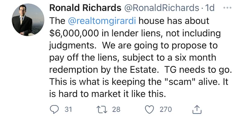 RHOBH Thomas Girardi's House Has $6 Million in Liens Against It