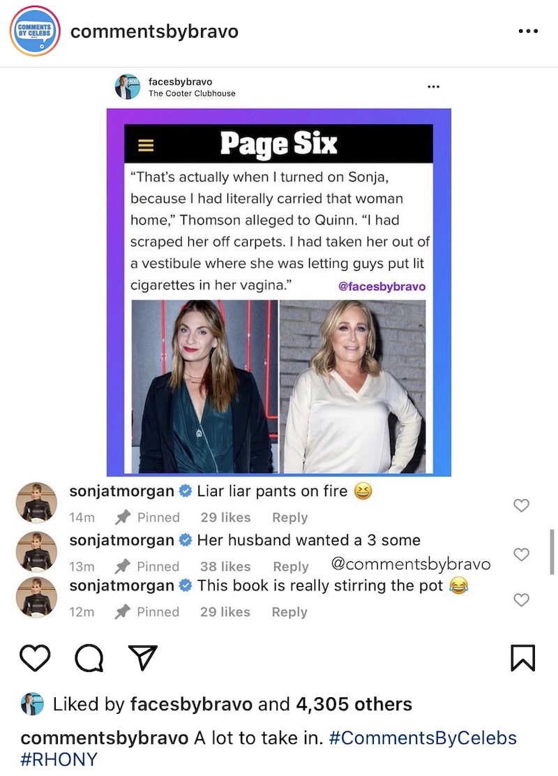RHONY Sonja Morgan Slams Heather Thomson for Book Lies