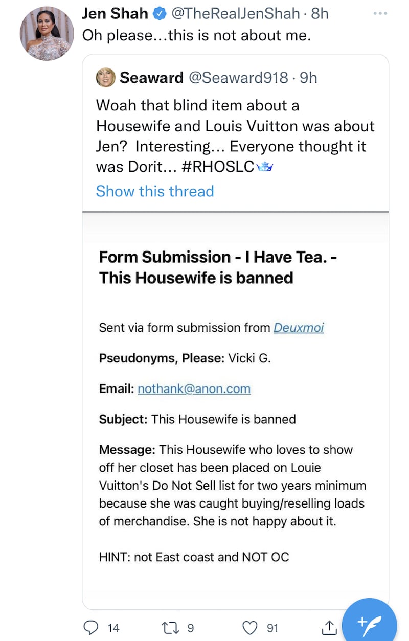 RHOSLC Jen Shah Denies Being Banned From Louis Vuitton
