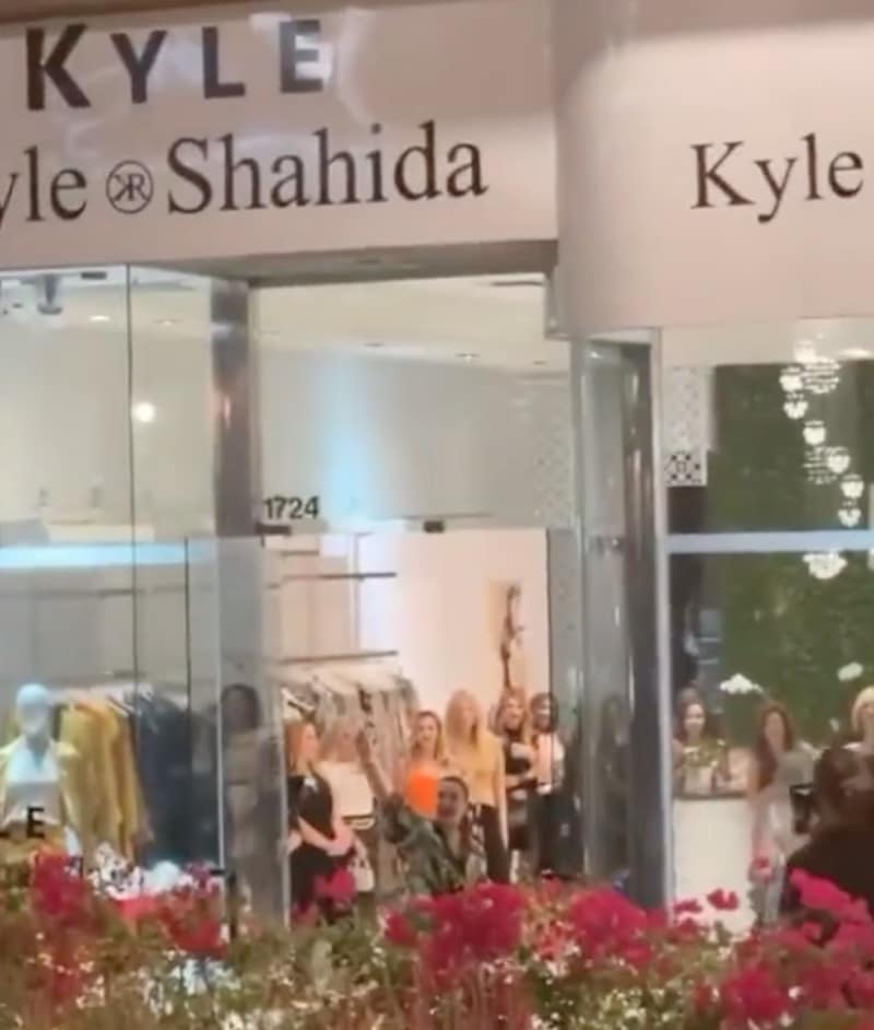 RHOBH Kyle Richards Waves at Store Opening