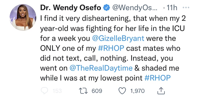 Wendy Osefo Says RHOP Cast Didn't Check in as Daughter Fought for Life