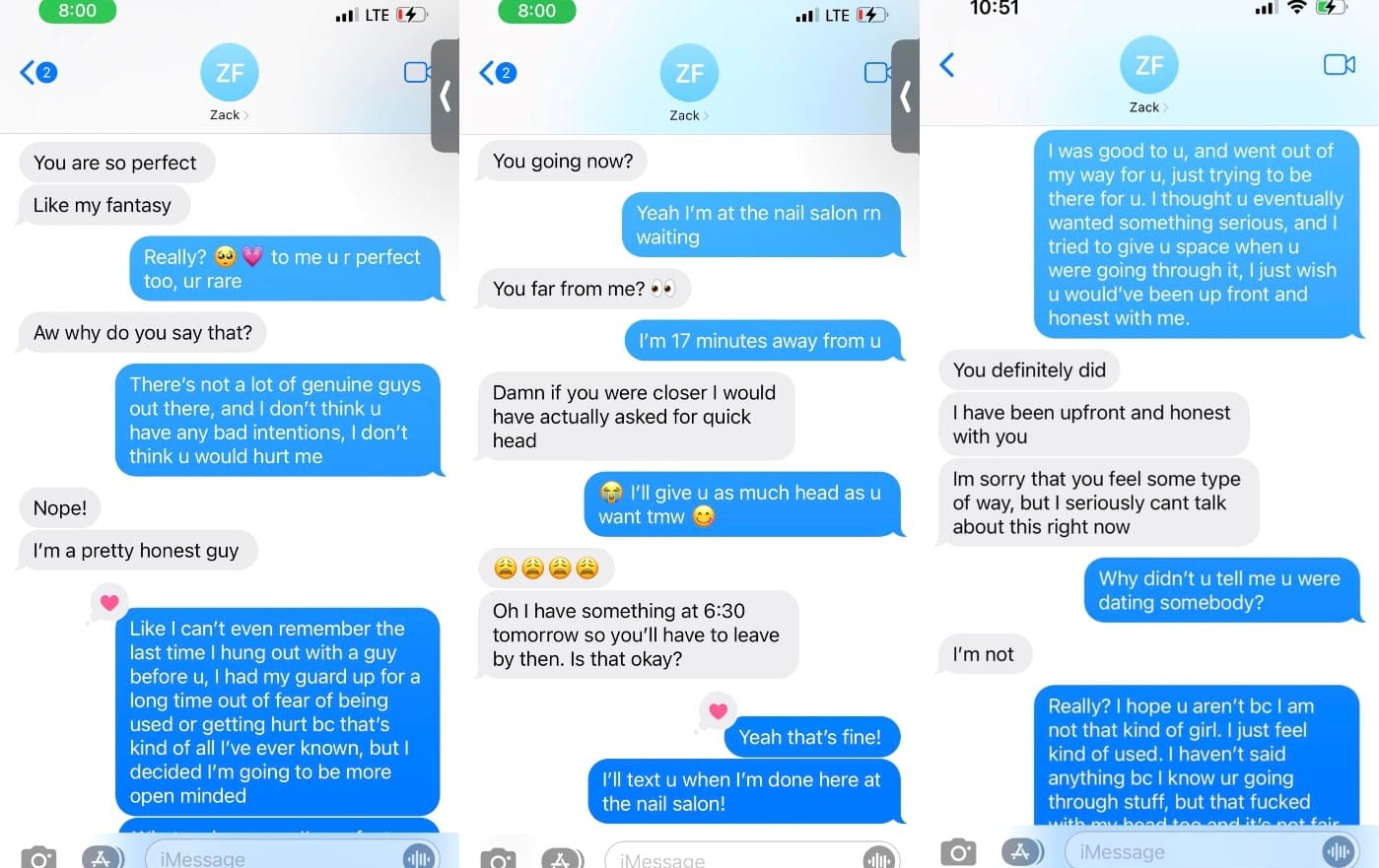 MAFS Star Zack Freeman Alleged Cheating Text Messages