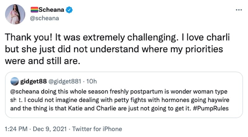Vanderpump Rules Scheana Shay Says Charli Burnett Didn't Understand Her Priorities