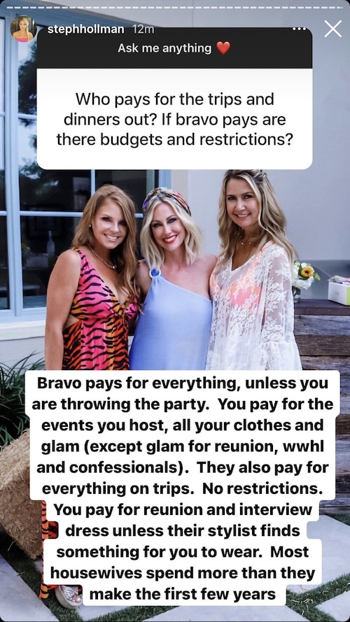 Stephanie Hollman Reveals What Bravo Pays for During RHOD Filming