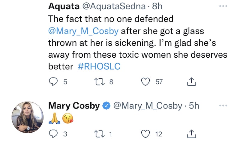 RHOSLC Mary Cosby Reacts to Jennie Nguyen Glass Toss