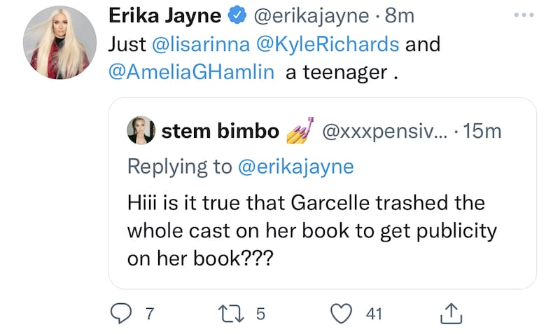 Erika Jayne Accuses Garcelle Beauvais of Trashing RHOBH Cast and Amelia Hamlin for Publicity on Book