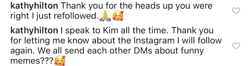 RHOBH Kathy Hilton Refollows Kim Richards on Instagram