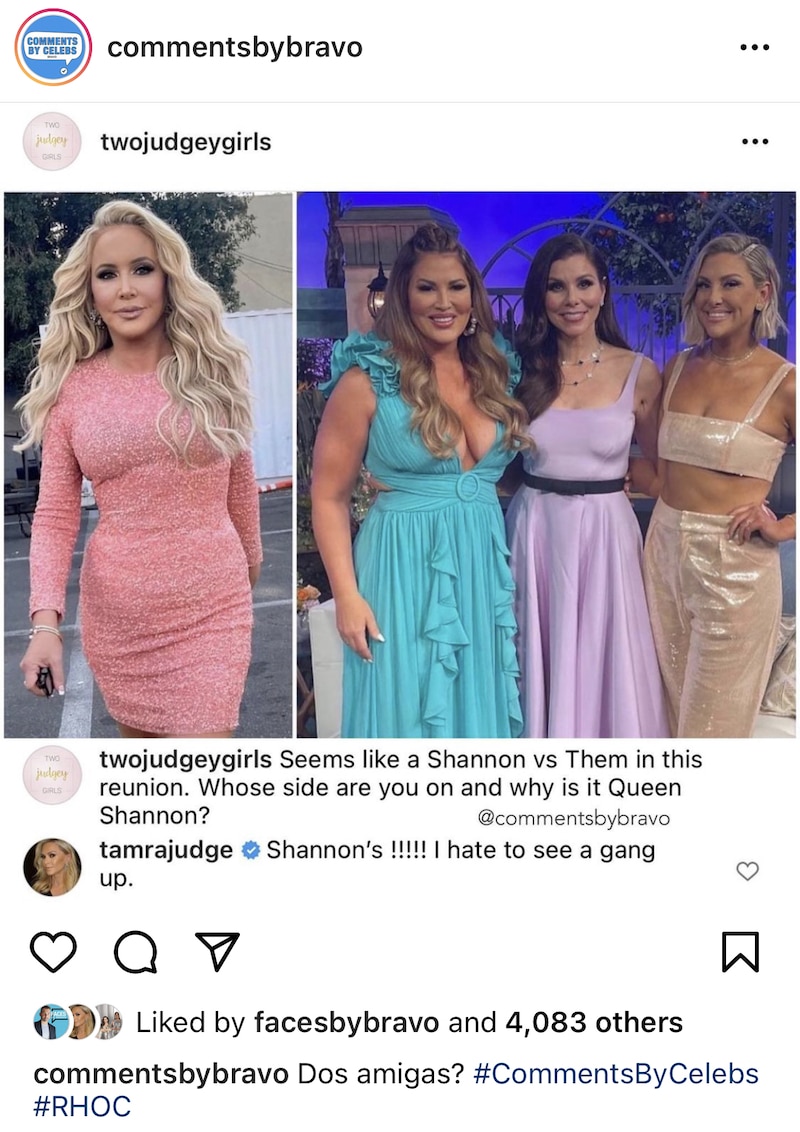 Tamra Judge is Team Shannon After RHOC Reunion Gang Up