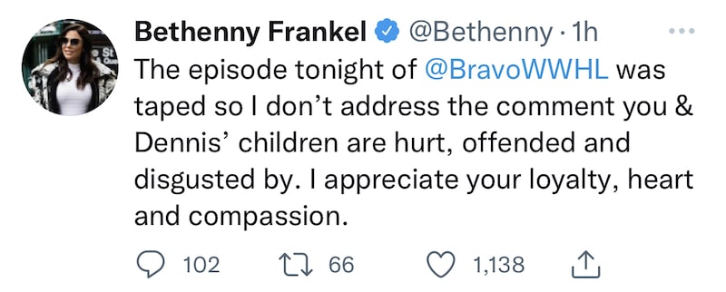 RHONY Bethenny Frankel Hurt and Disgusted by Erika Jayne Mentioning Dead Dennis Shields on WWHL