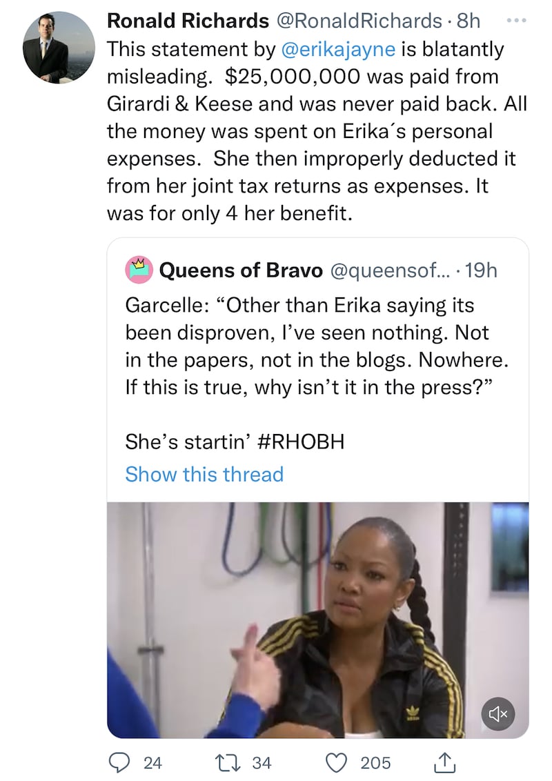Ronald Richards Refutes Erika Jayne's Claim That Money Owed Has Been Disproven on RHOBH