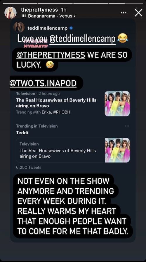 Teddi Mellencamp Reacts to Trending During RHOBH Episodes