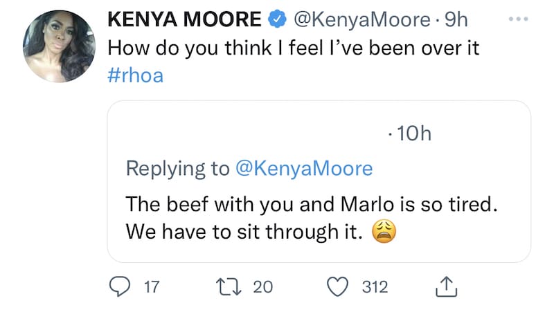 RHOA Kenya Moore Says She's Been Over Her Drama With Marlo Hampton