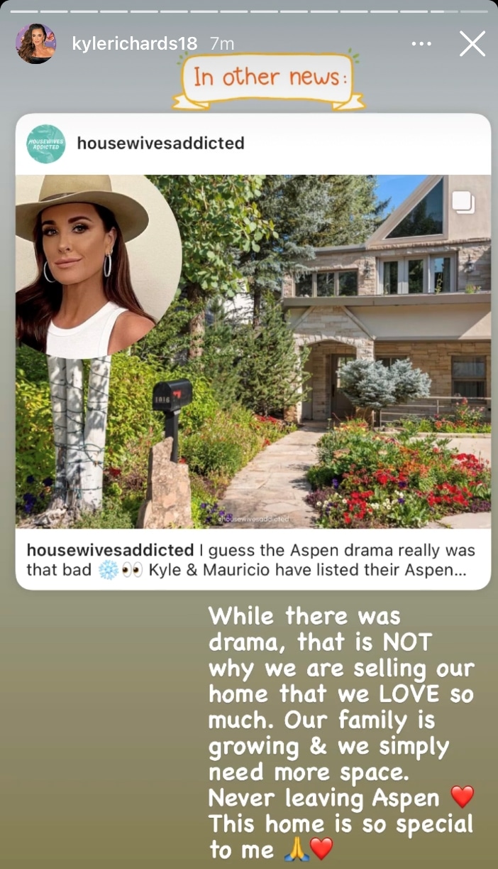 Kyle Richards on why she's selling Aspen home