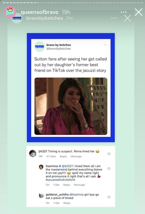 RHOBH Lisa Rinna Jokes She Hired Woman to Accuse Sutton Stracke of Racism