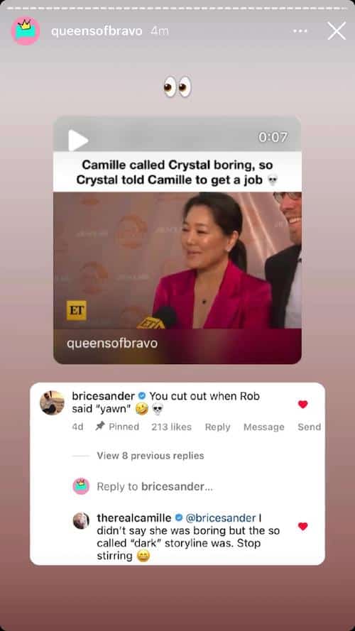 RHOBH Camille Grammer Denies Calling Crystal Kung-Minkoff Boring