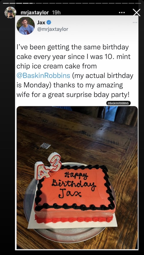 Vanderpump Rules Jax Taylor Celebrates 43rd Birthday With Baskin Robbins Cake